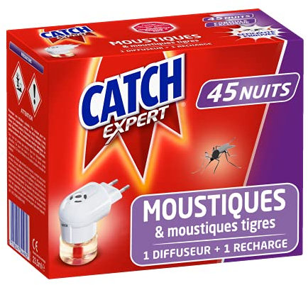 Catch Expert Moustiques Diffuseur Electrique, Recharge, 45 nuits