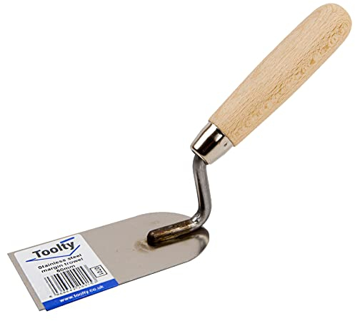 Toolty Stainless Steel Stucco Trowel, Plastering Trowel - 60mm - for Brickwork and Plastering - Wooden Handle - DIY - TLTY-0701
