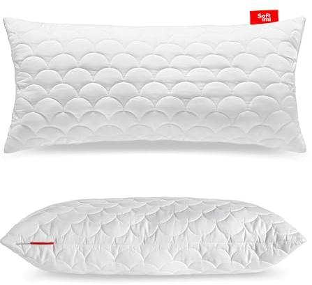 Softimi Kopfkissen Schlaffkissen Bettkissen Gestepptes Premium Kissen 40x80 cm Antiallergisch - Anti-Milbe - Geruchlos sofort verwendbar - Mit Härteeinstellung (40x80 cm)