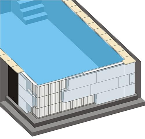 SAXONICA Rechteck Pool 700 x 350 x 150 cm EPS 30 I Grund-Set I inkl.Vlies und Poolfolie blau I ausgebildete Ecken I 7 x 3,5 x 1,5 m