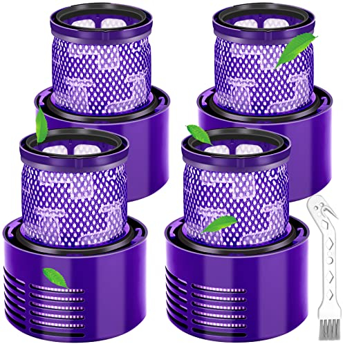 Smyidel Filter für Dyson V10 SV12, Ersatz Filter für Dyson Staubsauger V10 SV12 Waschbar Cyclone Animal Absolute Total Clean Motorhead Akku Staubsauger Ersetzen Sie #DY-969082-01(4 Stück)