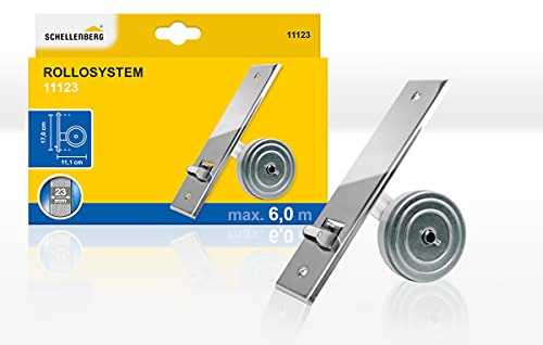 Schellenberg 11123 Recessed Winder for Roller shutters with Metal Optics, for Roller Shutter Belt Width 23 mm and Length 6 m, Hole Distance 17 cm
