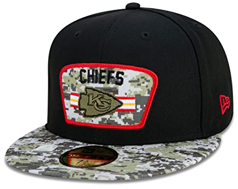New Era 59Fifty Kansas City Chiefs Cap Basecap Baseballcap Flat Brim Fitted NFL-Cap (7 3/4 (61,5 cm) - schwarz)