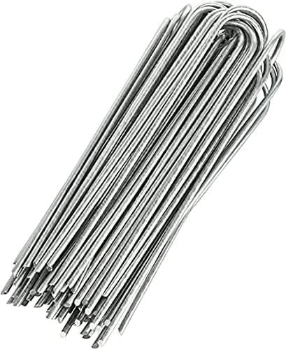 LORD C U Shaped Garden Weed Securing Pegs - Galvanised Garden Lawn Pegs Ideal For Securing Fabric, Netting, Ground Sheets & Fleece (10)