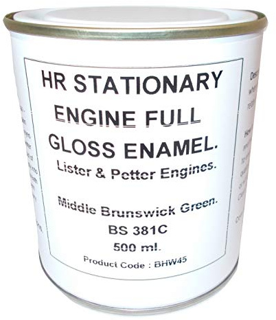 Fascinating Finishes 1 x 500ml Middle Brunswick Green- BS381c 226. Stationary Engine Full Gloss Heat Resistant Enamel Paint