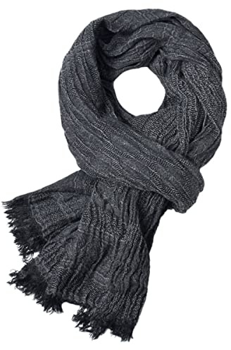 LIUPUUDLY Écharpe Homme Coton Mode Doux Longue Foulard Écharpe Châle pour Automne et Hiver (Noir)