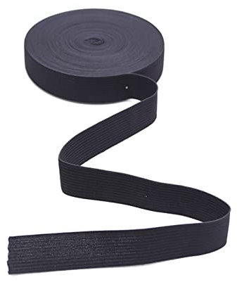 Cinta elástica Plana de 10 Yardas, Cinta de Goma, Costura Artesanal, Accesorios de Ropa, Bandas elásticas, Cordones de Cinta (Color : Black, Size : 10 Yards_35MM)