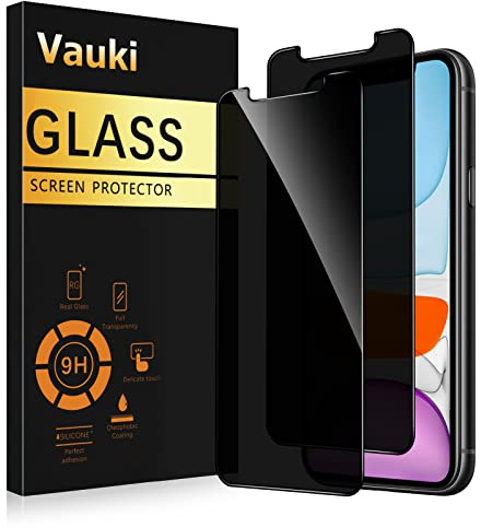 Vauki Sichtschutz Schutzfolie für iPhone 11/iPhone XR Schutzglas 2 Stück,9H Härte Privacy Displayschutzfolie,Privatsphäre Anti-Spy Bläschenfrei Kratzfest Blickschutzfolie für iPhone 11/iPhone XR,6.1