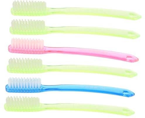 6 Stück-pack Zahnbürste mit Harten Borsten für Erwachsene | Nylon Kunststoff, Große Bürstenköpfe, Anti Rutsch Design, für Reise und Alltag, zur Zahnreinigung