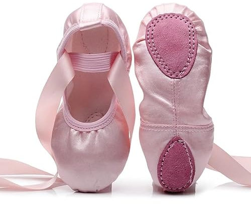 TIYGHI Ballettschuhe Kinder Kinder Punkt Anfänger Üben Tanzschuhe Weiche Sohle Satin Ballett for Mädchen Slipper Tanz Ballerina Schuh Erwachsene (Color : Flesh, Size : 28)