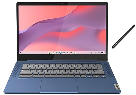 Lenovo Chromebook Slim - Laptop con pantalla táctil FHD de 14 pulgadas | MediaTek Kompanio 520 | DDR4 de 4 GB | eMMC de 64 GB | Arm Mali-G52 MC1 | Chrome OS | Azul | Paquete con lápiz capacitivo