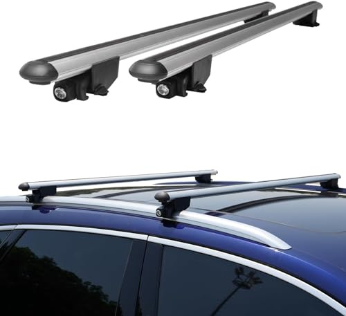 Thunder Carrier Universal Car Roof Rack Cross Bars 48” Thick Aluminum Cross bars Adjustable Roof Rack with 225 lbs Load Capacity Fits Most Vehicles with Flush and Raised Side Rails (Flush Side Rails)