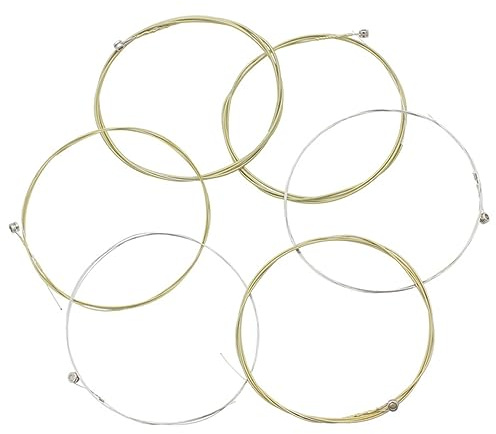 Toyvian 6 Stück Edelstahl Gitarrensaiten Für Folk Gitarre Kraftvoller Klang Reißfestes Stahlmaterial Ersatzsaiten Für Akustische Gitarren