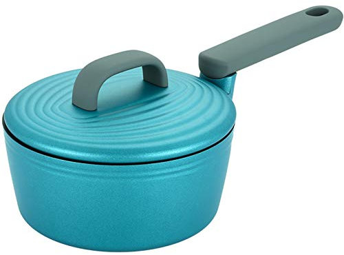 Olla for cocinar, sartén for leche, sartén antiadherente for leche, fideos instantáneos antiadherentes for el hogar, olla for hervir leche caliente, fácil de limpiar (Color : Green)