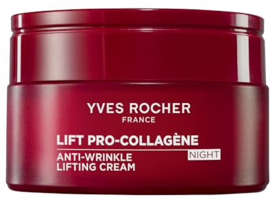 Yves Rocher LIFT PRO-COLLAGÈNE Crema de Noche AntiArrugas Lifting Reafirmante - Fórmula Innovadora con Ficoide Glacial y Acido Hialuronico - Alisa, Reafirma y Nutre - Fabricado en Francia - 50ml