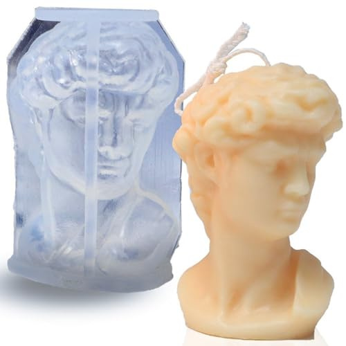 Zghhc David Kerzen-silikonformen, Körper-Torso-harzform, Kerzenform Für Gipsherstellung, Epoxidharz, DIY-Handwerk, Selbstgemachte Seifenstatue