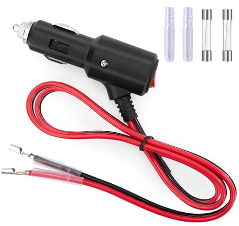 GUNGY Spinotto Accendisigari Auto con Interruttore 12V/24V Presa Accendisigari Cavo Prolunga 1M 14AWG Spina Accendisigari Maschio con Fusibile 15 A per Auto SUV Camper