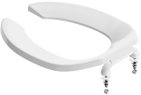 Aünsffer Commercial Toilet Seat Open Front, Public Toilet Seat Elongated 18.5inch, Special for Hospital, Hotel, School, Church, PP Material, B2B Available, 2 Year Support, White