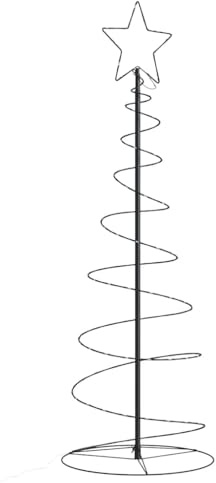 Homgoday Weihnachtsbaum Kegelform künstlicher Baum Lichterbaum, 8 Lichtmodi, Christbaum Metallbaum Tannenbaum Christbaumkugeln Weihnachtsdeko 100 LEDs Warmweiß 150 cm