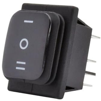 Bouton Fenêtre Voiture 1 Interrupteur À Bascule Étanche Pour KCD4-203 À 6 Broches, Verrouillage 16 A 250 V AC ON OFF ON 12 V 220 V, Bouton Lumineux LED Rouge Vert Bouton Leve Vitre(Black No Light,220V