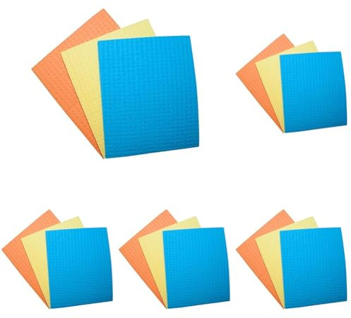 Office Products 22035519-99 Schwammtuch aus Zellulose 3 Stck.| 18x16 cm Geschirrtücher Umweltfreundlich Wiederverwendbar Reinigungstücher Für Die Küche (Packung mit 5)