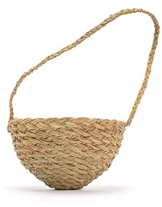 ZocoChic Macetero Colgante de Esparto Trenzado, Cubremacetas de Mimbre, Diseño Bola, Artesanal Marroquí, 22 cm