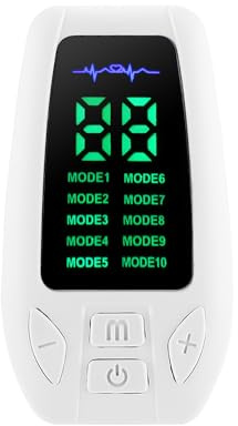SteriMedo CES/EMS Schlafhilfe Gerät mit 10 Modi & 20 Stufen, Ohrclip & EMS-Stimulator gegen Schlafstörungen, Stress und Angst, mit LCD-Display, 4 Elektrodenpads für Körperanwendung