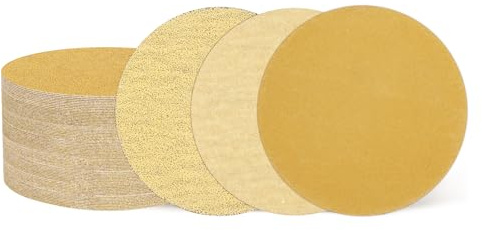 sourcing map Lot de 150 disques abrasifs de 75 mm - Grain 80/180/320 - Papier abrasif à crochet et boucle - Pour le travail du bois, l'automobile, le métal, doré