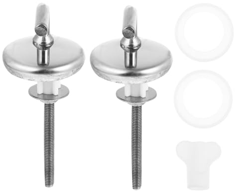 NUOBESTY 1 Set Cerniera Del Coperchio Del Water Copriwater Viti Del Coperchio Del Gabinetto Fissaggi Del Sedile Del Gabinetto Sedili Del Water Fissaggio Acciaio Inossidabile Argento 2 Pezzi