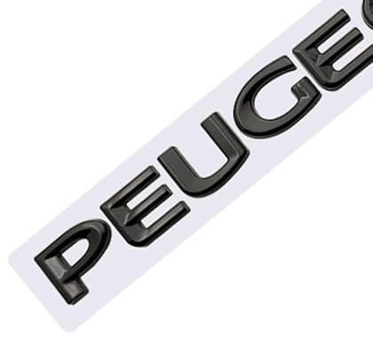 AIMXGBPS Scritta Decorativa per Auto con Logo Veloce, per Peugeot 107, 206, 207, 208, 308, 307, 407, 508, 2008 e 3008, Logo Adesivo 3D Sostitutivo per Auto,Normal-Schwarz