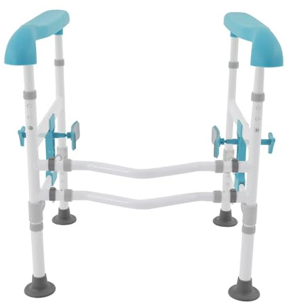 Supporto per WC in acciaio al carbonio, regolabile in altezza e larghezza fino a 150 kg (blu)