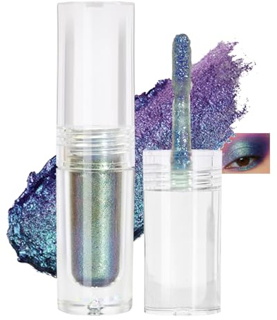 Jutqut Flüssiger Chamäleon Lidschatten, Blau Metallic EyeShadow, #05 | Wasserfest Formel, Multichrome Lidschatten, Sparkling Langlebiger, Wischfest, Metallische Glitter Looks