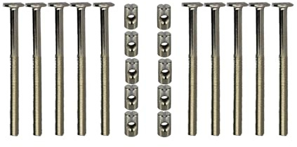 Möbelverbinder 90 mm M6, 10 Stück Silber – Möbelverbinder Set mit Quermuttern für Schrank, Regal & DIY Möbelbau