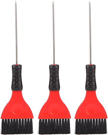 Per 3 pezzi, per la spazzola per tintura per capelli, perno in acciaio inossibile, setole di nylon, staccabile, controllo facile, co a perno, per acconciatura tintura