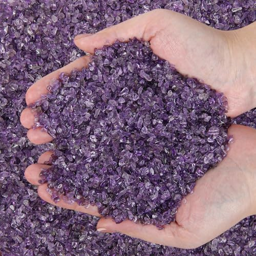 Amethyst Decorative Stones 1 kg/2.2 lb, 3-5 mm Polished Gravel for Vase | Multi-Purpose Decoration – Suitable for vases, plant pots, aquariums, terrariums, candle holders and creative DIY projects.
