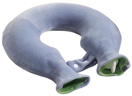 Borsa dell'acqua calda per il collo, sovraccoperta a forma di U, cuscino termico per collo e spalle, borsa dell'acqua calda a forma di U per spalle, collo, casa (blu marino)