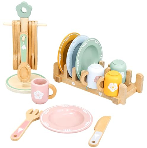 Jouet de Cuisine pour Filles – Ensemble de Jeu de Cuisine en Bois, kit de Jeu de rôle réaliste, Jouet d'activité éducative interactif, Ensemble de développement de l'imagination créative | pour