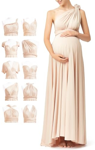72styles Umstandskleid Infinity Kleid Maxi Multi-Way für Babyparty & Feiern | Dehnbares Wickel- und Schwangerschaftskleid: bequem, figurumschmeichelnd. Ideal für Schwangerschaft, Wochenbett & Stillzeit