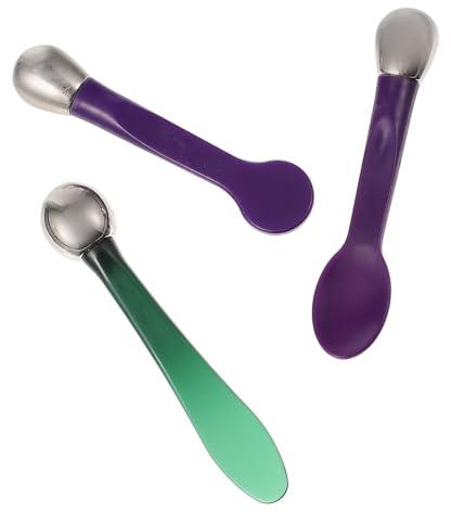 HOUDERCO Augencreme Löffel Müde Augen aus Zinklegierung 3 Stück zur Augenmassage und Gesichtscreme Auftragung Kompakter Stil für Makeup und Unterwegs
