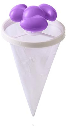 Filtre à cheveux flottant amélioré pour machine à laver - Épilateur réutilisable - Filet à peluches - En plastique et polyester - Violet - Taille unique