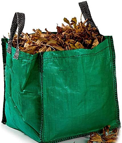GroundMaster Heavy Duty Garden Waste Bag – 90L Polypropylene Refuse Sack – Reinforced Hems, Stitched Handles Extra Strong Waste Bag – Reusable Garden Sack for Leaves, Rubble, and Compost (Pack of 25)