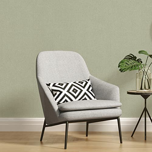 A.S. Création Livingwalls Hygge Vliestapete mit Struktur 0,53 x 10,05 m – Grün, Hellgrün – einfarbige Wandtapete für verschiedene Räume – 363787