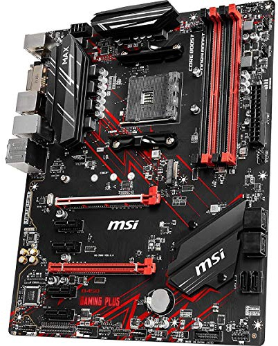 MSI Scheda madre AMD Ryzen 2nd e 3rd Gen AM4 M.2 USB 3 DDR4 DVI HDMI Crossfire ATX (B450 GAMING PLUS MAX)