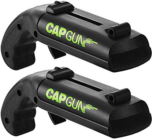 Capgun Flaschenöffner Pistole, Cap Gun Firing Cap Opener [Startstrecke 5-6m/ Größe: 13x5x4 cm] Bierdeckel Pistole - Cap Gun Flaschenöffner Original (Schwarz, 2)