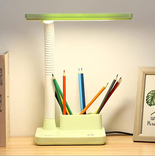 SXYSXYSXY LED Kinder Schreibtischlampe DREI-Farben-Dimming Augenschutz Lampe Tischlampe Leselampe Schlafzimmer Nachttischlampe Button Switch büro Schüler Kinder Schreibtischlampe,Grün