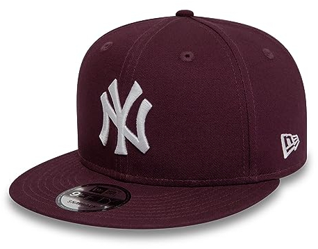 New Era New York Yankees MLB Basecap weinrot NY-Logo 9Fifty Cap Snapback gerader Schirm - M - L