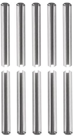 DTGN 3mmx35mm(DXL) Slotted Spring Pin - 50Pack - Good for Home Machine Fastener - 304 Stainless Steel Spring Dowel Tension Roll Pin - Silver