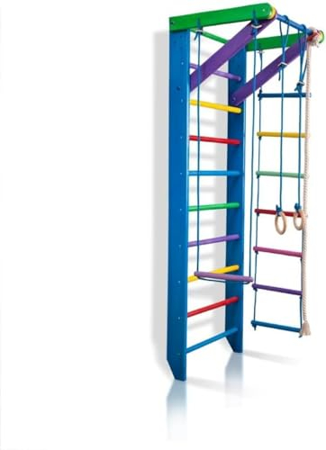 DOYEFZQC Sprossenwand für Erwachsene und Kinder,Klettergerüst Indoor, Sportgeräte Zuhause, Klimmzugstange Wand, Sprossenwand Kinderzimmer, Indoor Spielgeräte, Sprossenwand für Erwachsene-240 cm