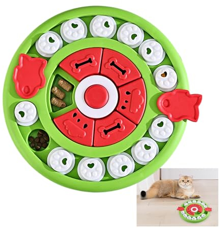 Umimiss Cat Puzzle Feeder - Cat Tray, Interactive Puzzle Toys for Indoor Kittens, Cat Treat Dispenser, Slow Feeder Bowl for Improve Pet's IQ