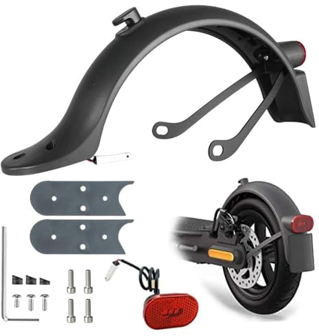 Baisirui Kotflügel hinten Kompatibel für E Scooter Xiaomi M365 1S Pro 2 Scooter 3 Essential Elektroroller, Schutzblech + Metallhalterung (Schwarz)
